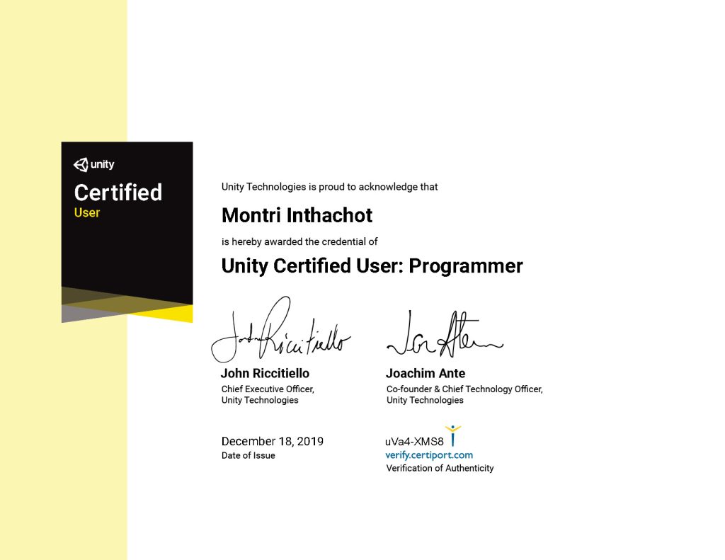 Unity Certified User: Programmer